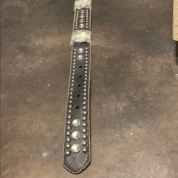 Black leather belt